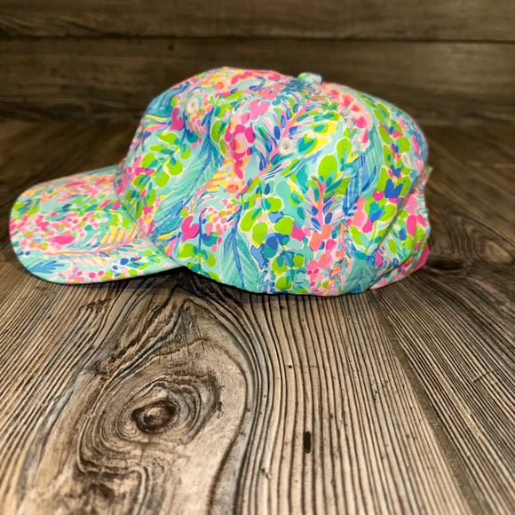 Lilly Pulitzer Catch The Wave Run Around Hat Gold Hard To Find Baseball Cap - Picture 2 of 5